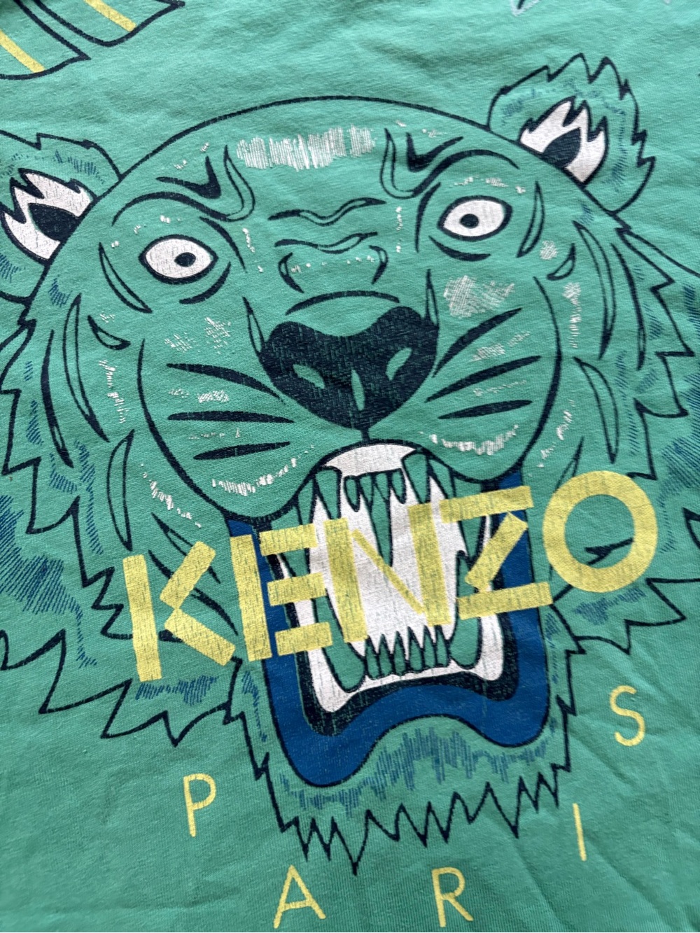 Kenzo Kelly Green Tiger Graphic Short Sleeve Teesize 10 A - Picture 2 of 4